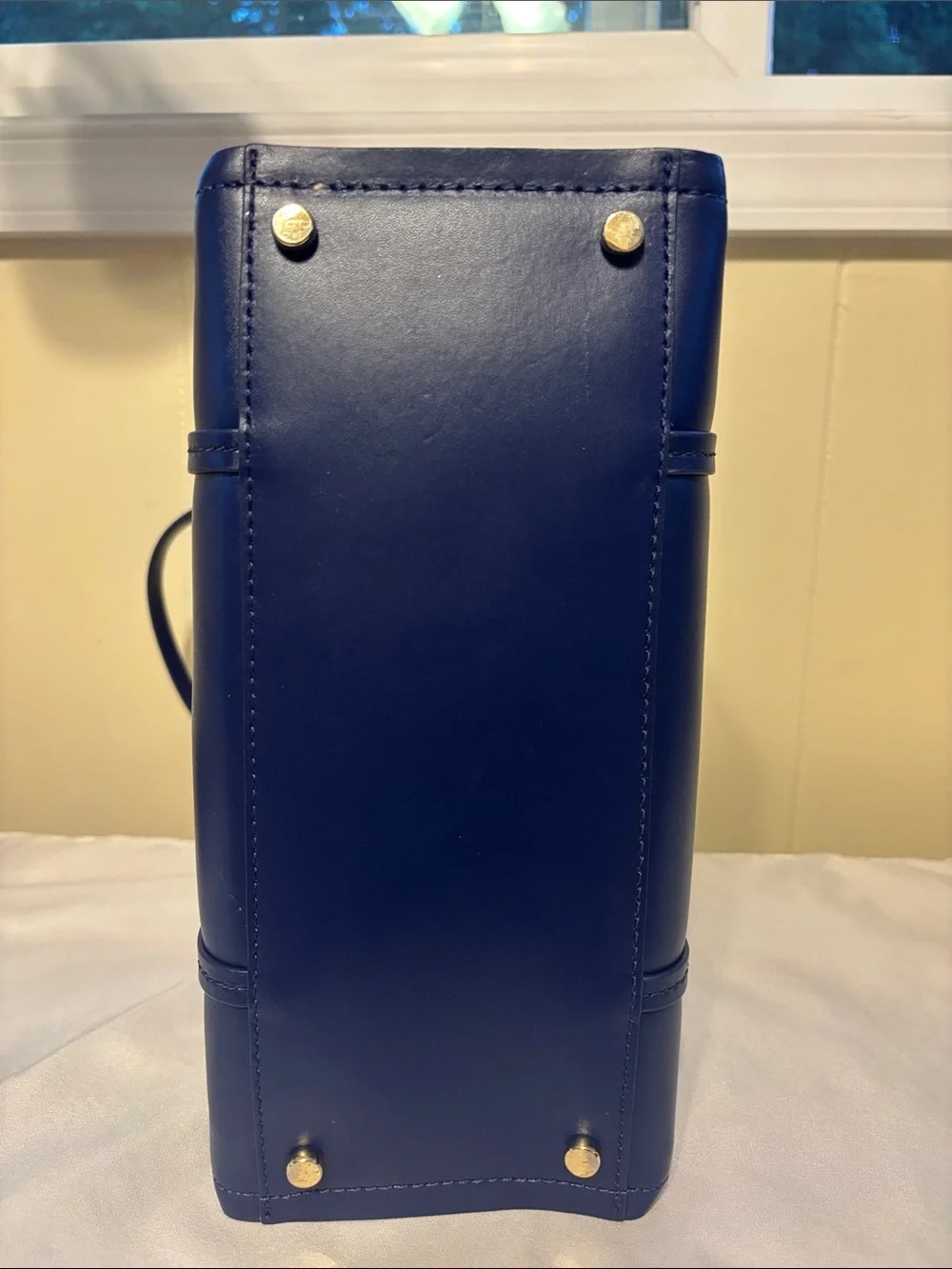 EUC Kate Spade Arbour Hill Small Elodie Leather Satchel Tote Navy Fuchsia